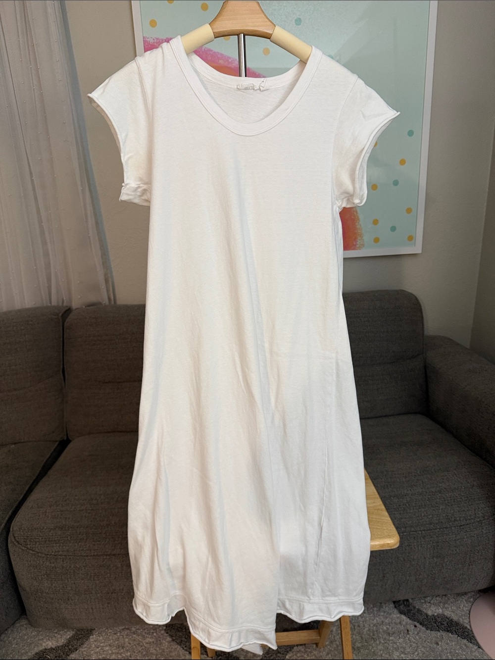 Wilt White Cap-Sleeve Midi T-Shirt Dress